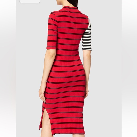 Desigual Striped Mock Neck Midi Dress - Picture 3 of 4